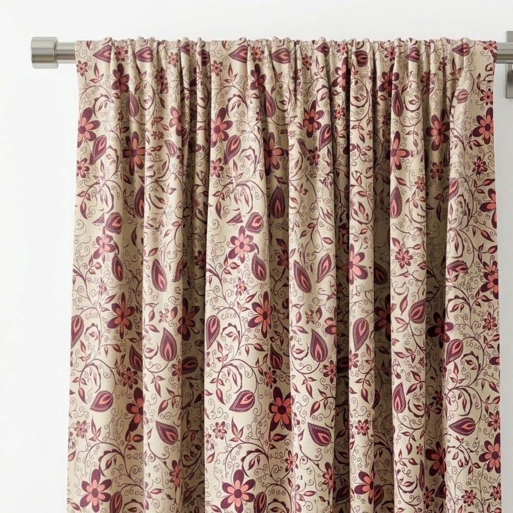 Ambesonne Premium Floral Microfiber Window Curtains 2-Panel Set Rod Pocket 56x95